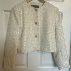 Cream/gold Zara jacket. Sz M